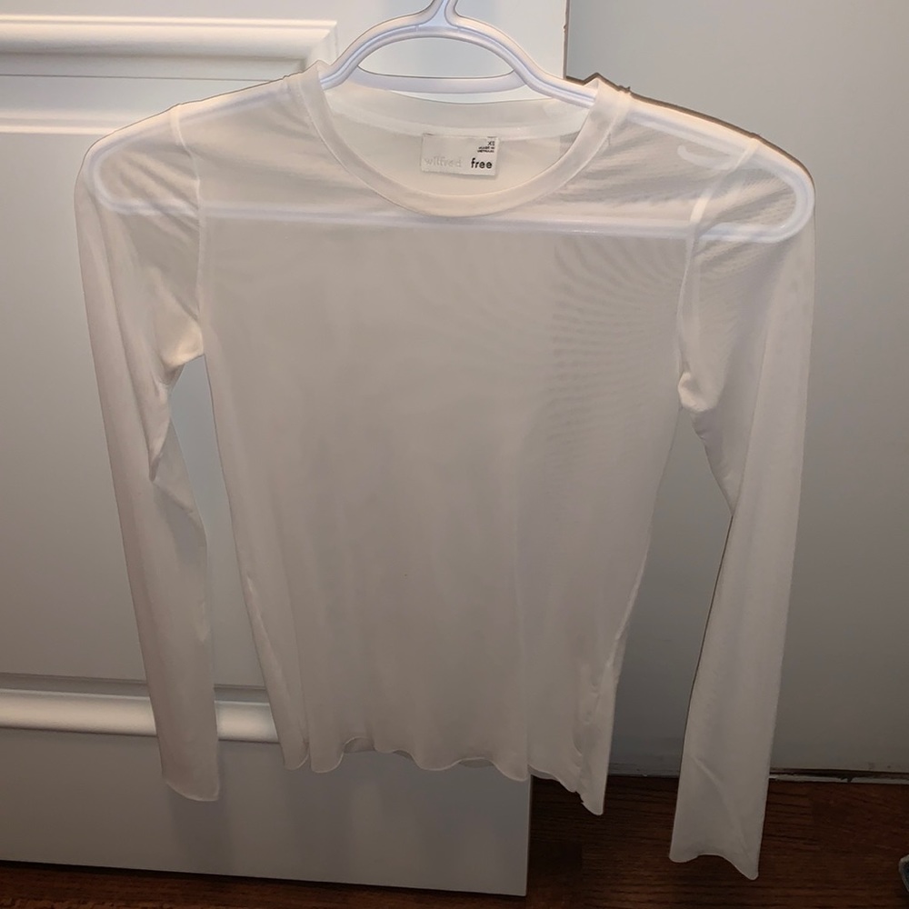 Mesh long sleeve aritizia top